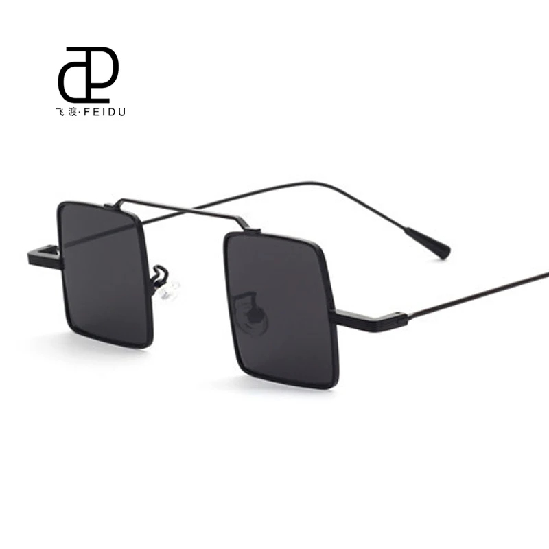 FEIDU новые роскошные квадратные солнцезащитные очки для женщин брендовая дизайнерская металлическая рамка с плоским покрытием линзы солнцезащитные очки для мужчин Oculos Gafas De Sol - Цвет линз: Grey