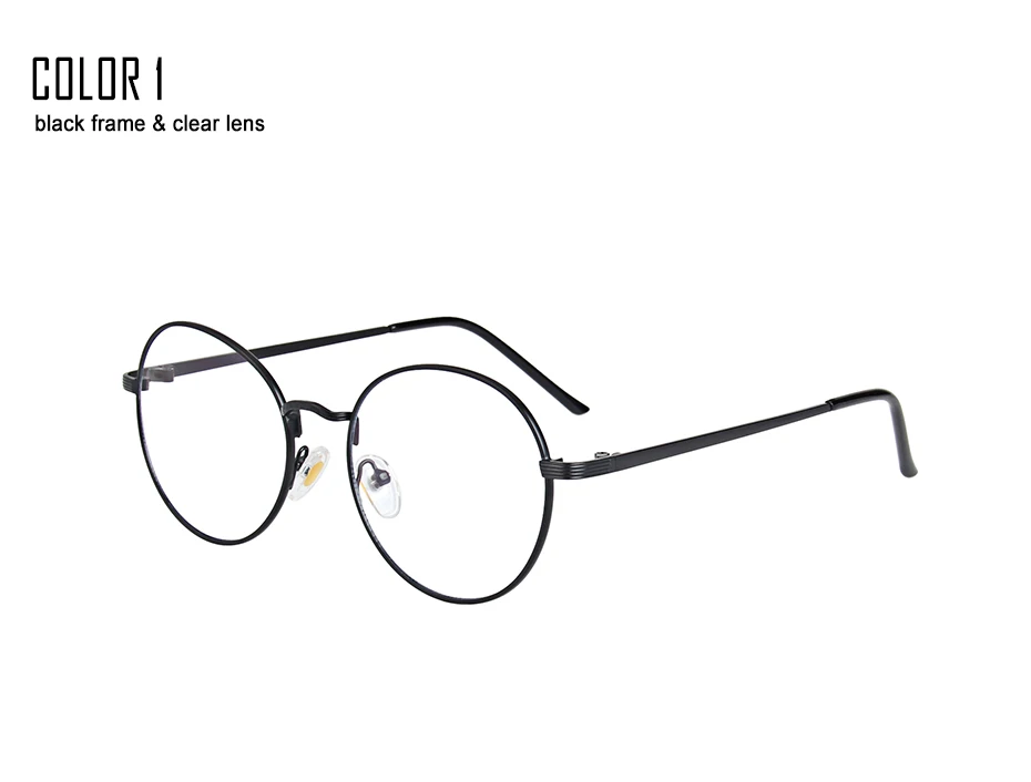 VEVAN очки оправа для мужчин сплав оправа для очков для женщин винтажные круглые компьютерные очки женские прозрачные очки анти-синие - Цвет оправы: black