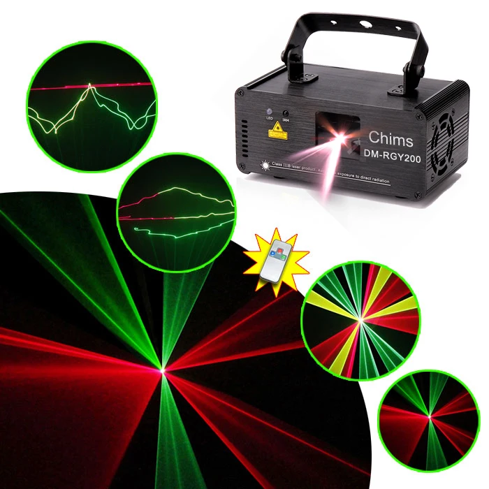 Chims DMX512 التحكم ليزر مسرح الإضاءة RGB ماسحة العارض الملونة قوية مشرق ضوء شعاع 400 mW قناة حزب عطلة