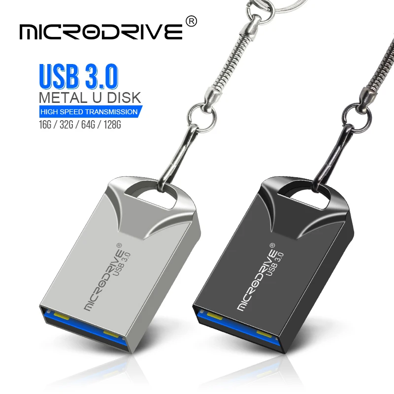 Супер мини usb 3,0 emory stick 16 ГБ 32 ГБ usb флеш-накопитель 64 ГБ 128 ГБ флеш-накопитель металлический usb накопитель с брелком флэш-диск