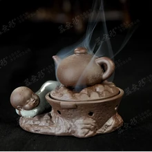 Маленький монах чай ладан горелка фиолетовый гофрированная горелка ладан Держатель стикер дзен украшения для дома рукодельные курильницы ремесла