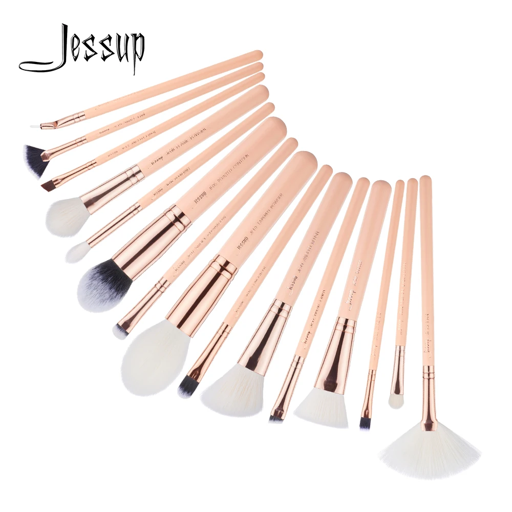 

Jessup brushes 15pcs Makeup Brushes Set maquiagem profissional completa Contour Eyeshadow Liner Fan Blending Brushes T445