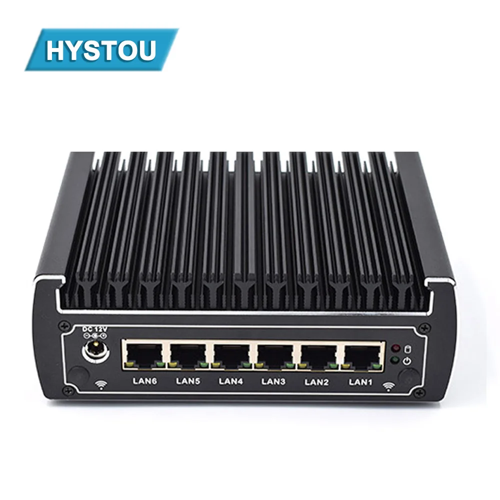 

Fanless Mini PC Windows 10 Intel Core i3 7100U DDR4 6 Ethernet LAN PFsense Firewall Computer 3865U Network Server