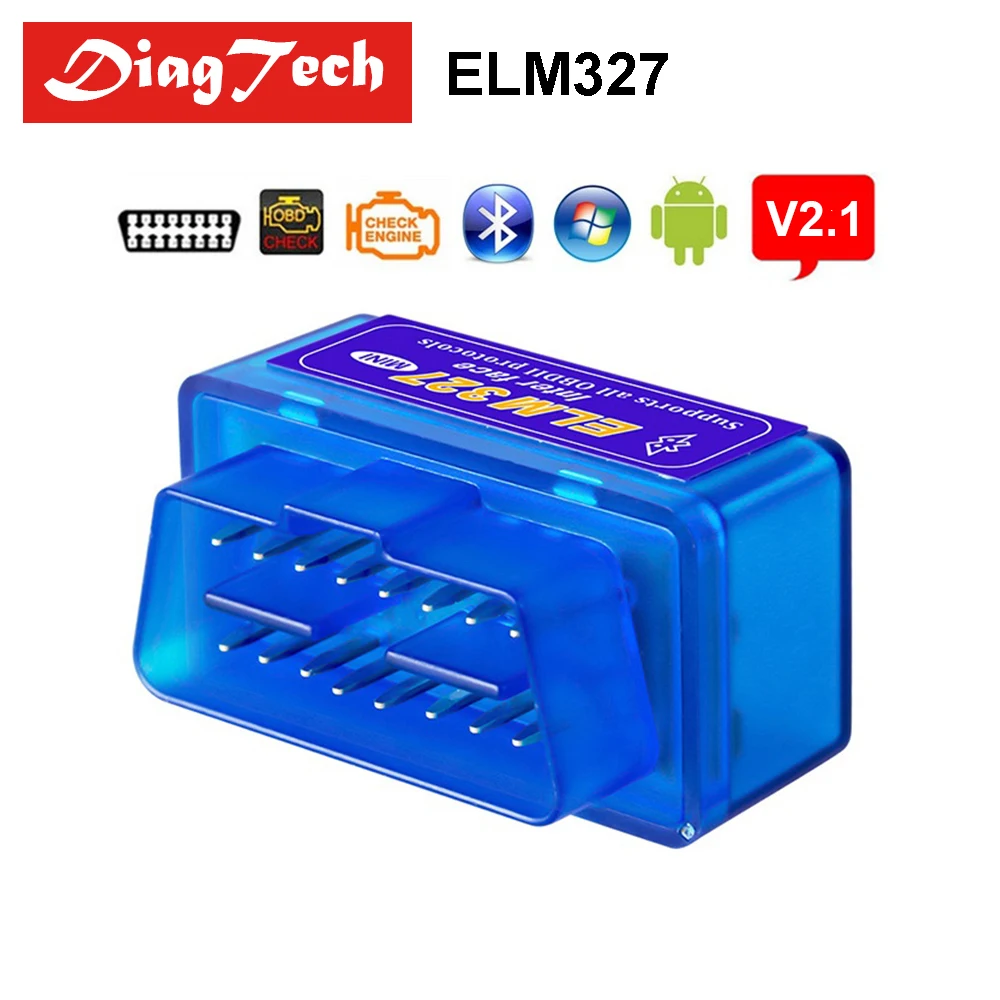 

Best Quality ELM327 V2.1 Bluetooth OBD2 Diagnostic Tool For Android/Symbian Torque Super MINI ELM 327 2.1 For OBDII Protocols