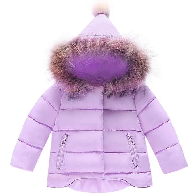 Зимняя одежда для маленьких девочек и мальчиков; куртки; зимний комбинезон; пальто; теплые бархатные парки; детская верхняя одежда; Одежда для новорожденных; casaco infantil - Цвет: purple