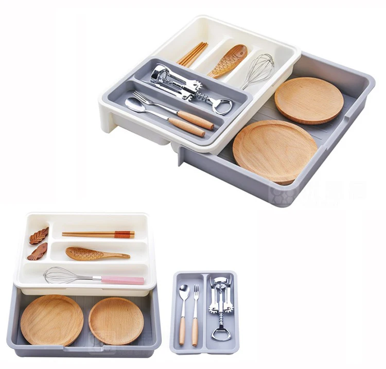 

15%,pp Drawer Store Expandable Cutlery Tray Adjustable drawer partition Home Storage 36*28*5.5cm
