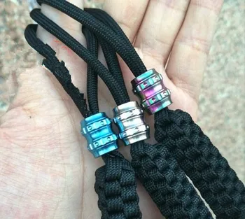 

10PCS Titanium Parachute Cord Lanyard Bead Knife Key Chain Bead TC4 A
