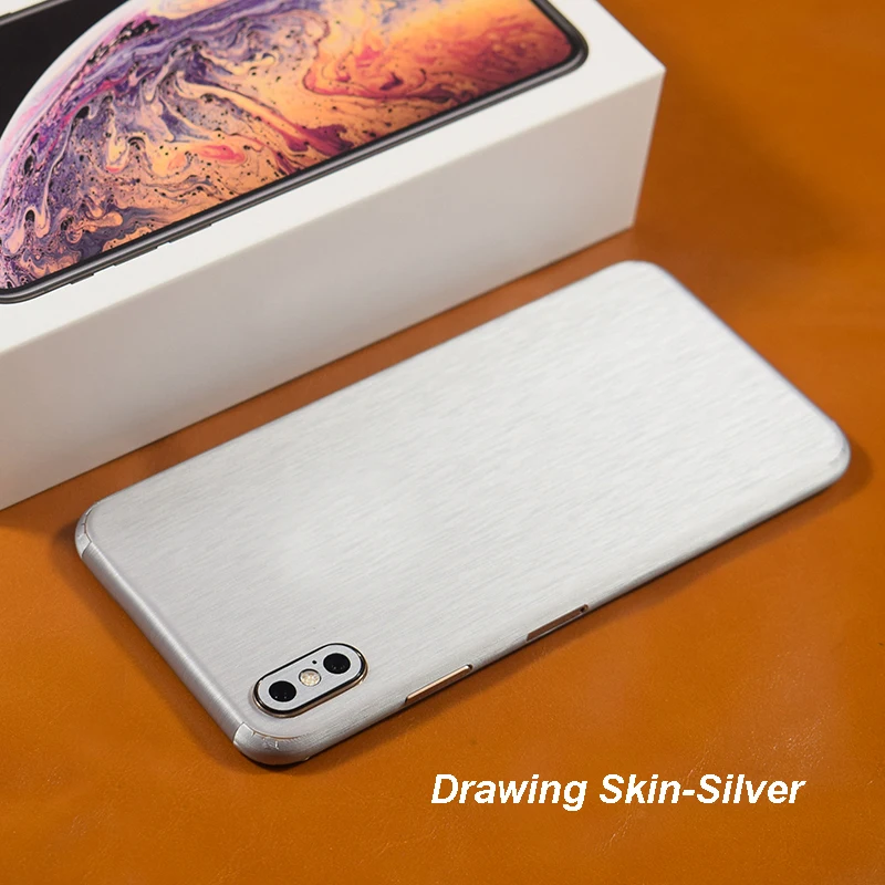 3D Carbon Fiber  Leather Wood Skins Protective Phone Back Cover Sticker For iPhone XS MAX XS X 8 Plus 7 6 6S Plus Back Sticker (24)