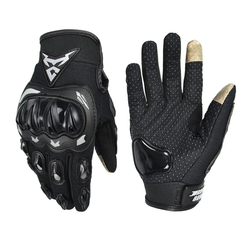 MOTOCENTRIC Мотокросс Guantes для езды на мотоцикле Гонки на мотоциклах Ездовые перчатки мотоцикл полный палец перчатки для мотоцикла - Цвет: Черный