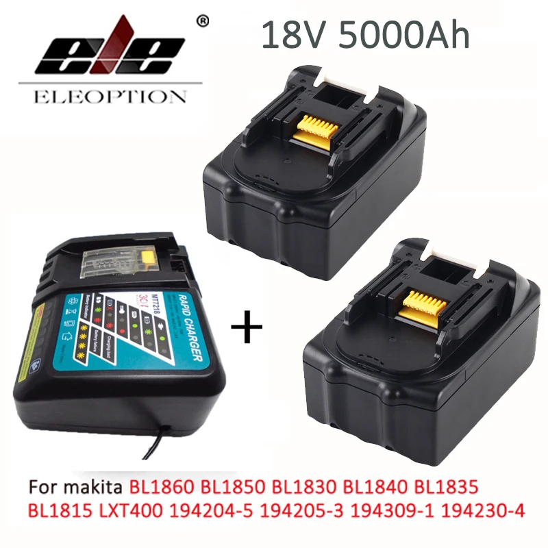 

2x with charger For Makita BL1850 18V Battery 5.0ah 5000mAh Rechargeable Li-ion Battery for Makita BL1860 BL1840 BL1830 BL1835