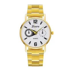 Золотые роскошные часы мужские модные мужские часы из нержавеющей стали аналоговые кварцевые наручные часы relogio masculino дропшиппинг