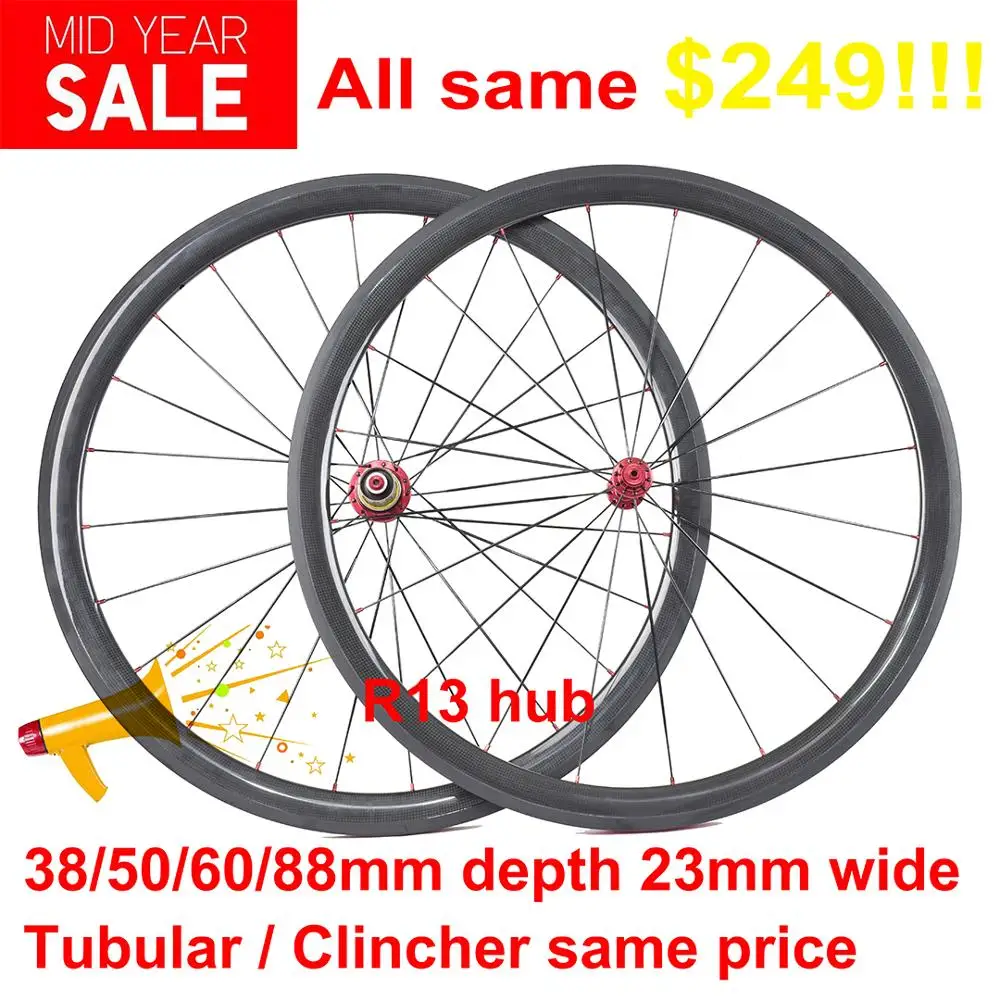 Flash Deal Super Light Bitex R13 or Powerway R13 hub carbon wheels 24/30/35/38/45/50/55/60/75/82/88mm clincher tubular carbon wheels 0 Flash Deal Super Light Bitex R13 or Powerway R13 hub carbon wheels 24/30/35/38/45/50/55/60/75/82/88mm clincher tubular carbon wheels 0