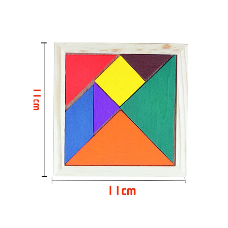 DIY Деревянный Tangram паззл доска разноцветная деревянная геометрическая форма головоломка креативная интерактивная обучающая развивающая игрушка для детей