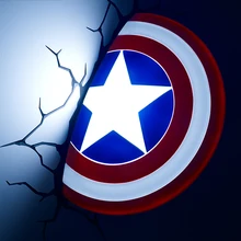 Творческий Железный человек Человек-паук Капитан Америка 3D Настенный светильник удивительный детская комната украшение ночник Лампада де parede Рождественский подарок