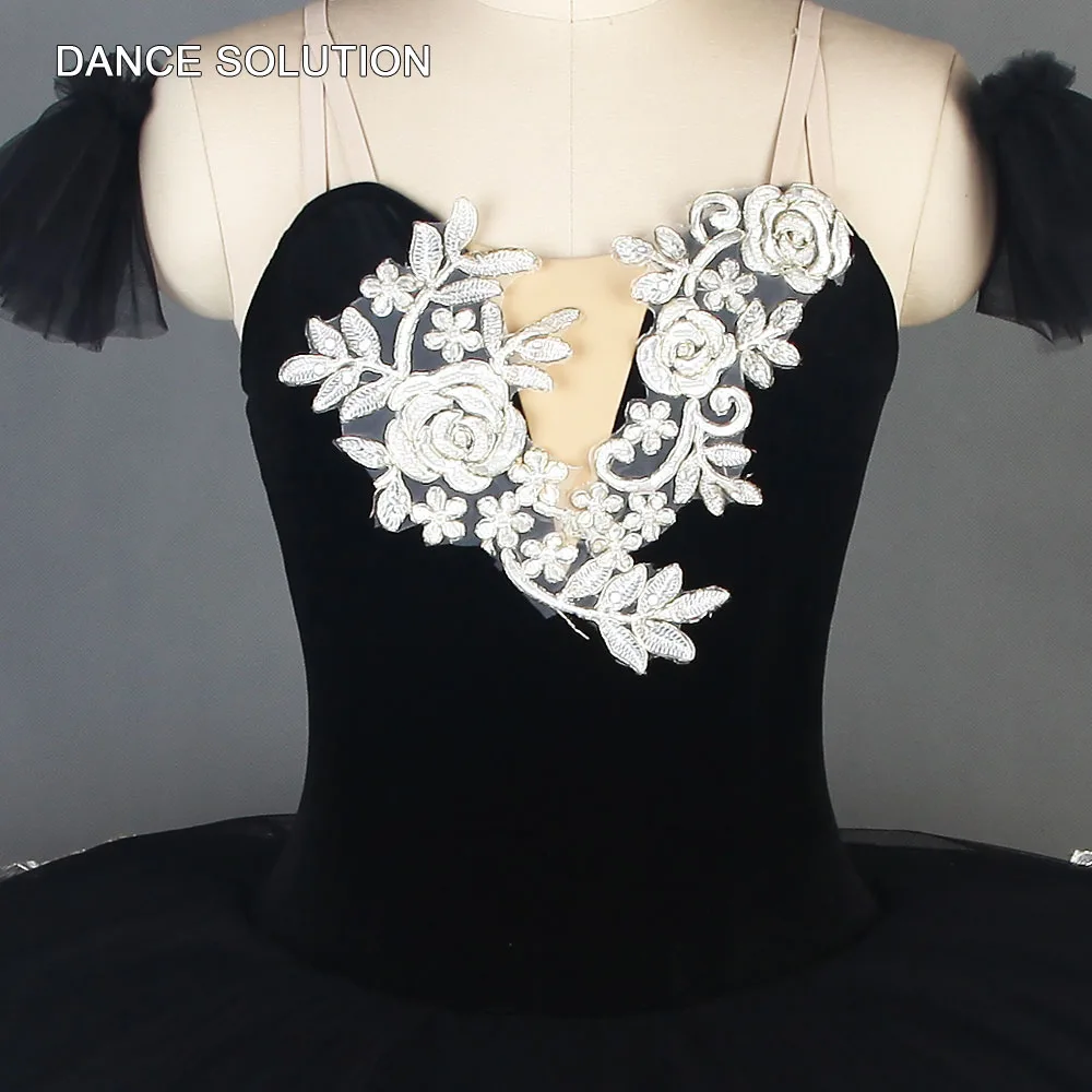 BLL110 черный бархатный лиф, профессиональная балетная пачка для девочек и женщин, танцевальное платье для соревнований, балерина, сценический костюм