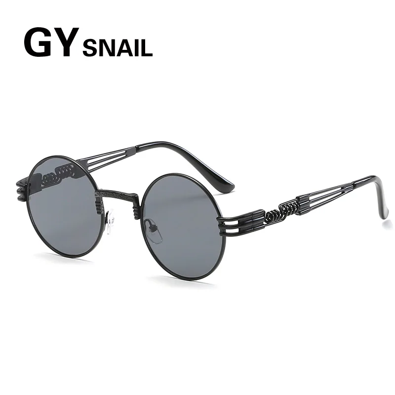 GY snail Steampunk Sunglasses Men Women Metal Wrap eyeglasses Round