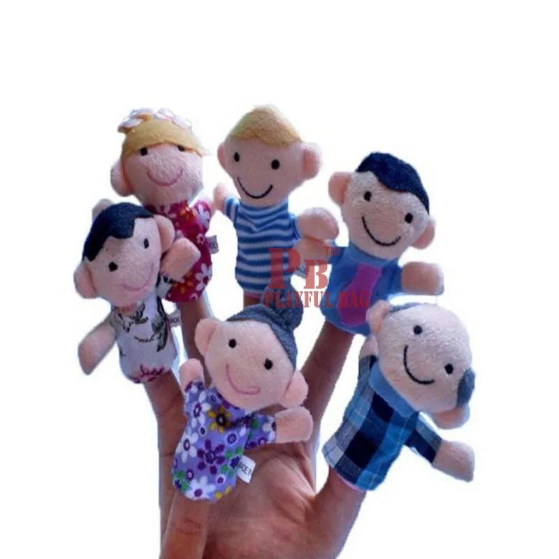 

Whole family Finger puppets plush toys dolls Fun is the best gift I give to child