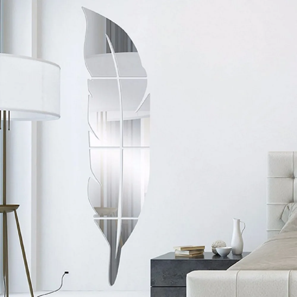 Mirror Wall Sticker Removable DIY 3D Mirrors Wall Vinyl Decal Acrylic