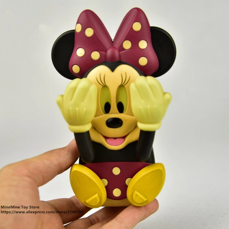 

ZXZ Mickey Mouse Minnie music box 14cm Action Figure Posture Anime Decoration Collection Figurine Toy model for children gift