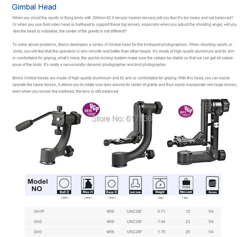 Benro GH5C GH2C карданный наконечник карбоновые головки для Benro штатива GH2 карданные головки Максимальная загрузка 25 кг DHL