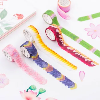 

4 Rolls Flower Petals Washi Masking Tape Sticker Toys for DIY Scrapbooking Craft Diary Gift Wrapping Decor Mixed Random Style