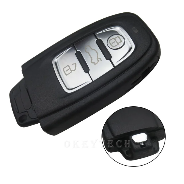 OkeyTech 3 Buttons Smart Remote Car Key Shell For Audi A6 A4 A3 A1 RS5 Q5 Quattro Auto Key Case Cover Replacement