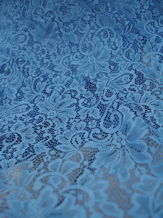Buy light blue lace fabric, alencon lace fabric