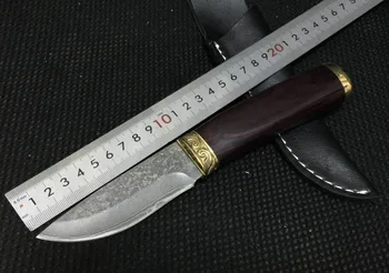 

Aristocratic high-grade Damascus knife manual copper head keel structure integrated gift knives