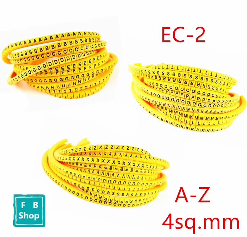 650 шт(each25pcs) EC-2 4КВ. Мм A-Z English английская надпись трубка этикетка Сетевой провод Кабель маркер