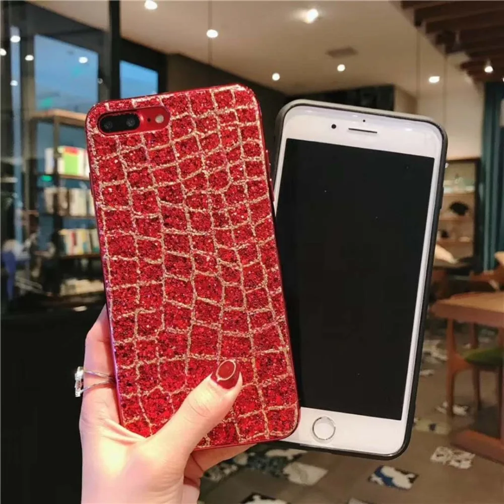 Роскошный блестящий чехол в клетку с блестками для iPhone 11 Pro Max XS XR X 7 8 5 6 6S Plus 8plus