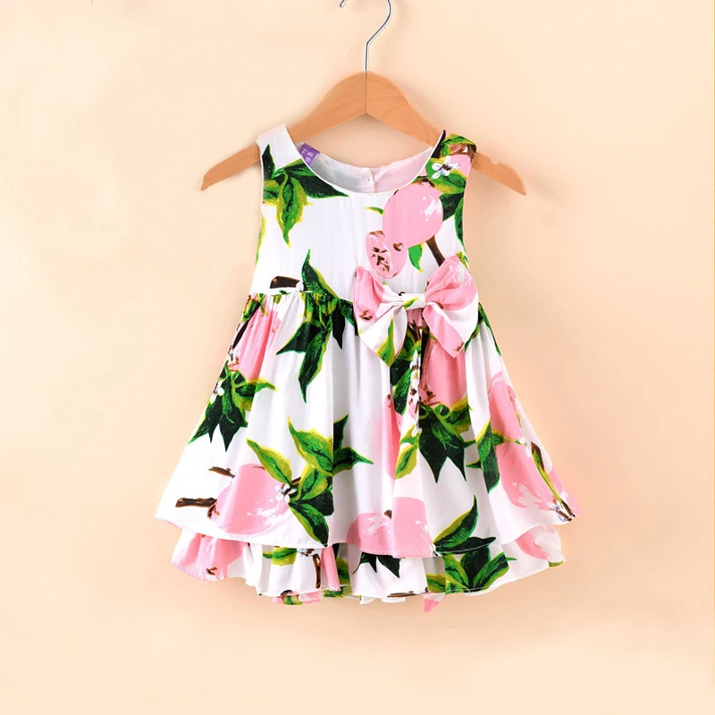 

baby girls dresses summer 2018 fancy little girls dresses with bow kids girl print dress brand clothes size 2 3 4 5 girls dress