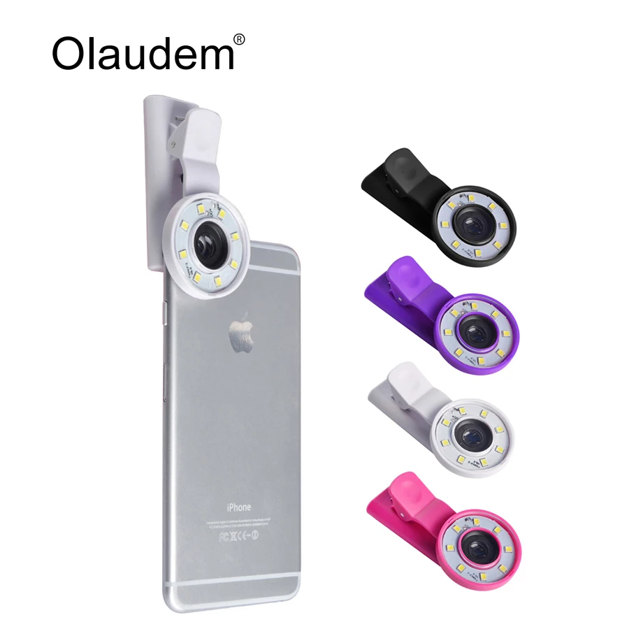 Mini Selfie Fill Light Portable Round Ring Spotlight Clip