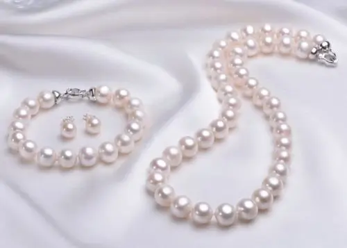 

Miss charm Jew.574 Genuine 10-11mm Akoya White Pearl Necklace &Bracelet &Earring 18inch 7.5-8 " jewelry set (A0423) -Bride jewel