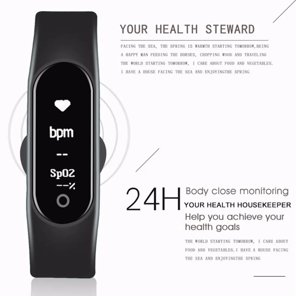 Soohua Y2 плюс смарт-браслет IP67 Bluetooth браслет сердечного ритма крови Давление кислорода в крови монитор наблюдения за сном OLED Сенсорный экран браслета