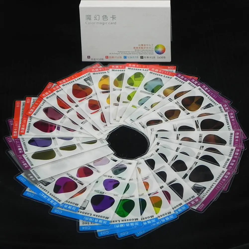 

Hair Color Chroma Tone Card Pigment Mixture Palette Guide Paper Styling Tool Multicolor