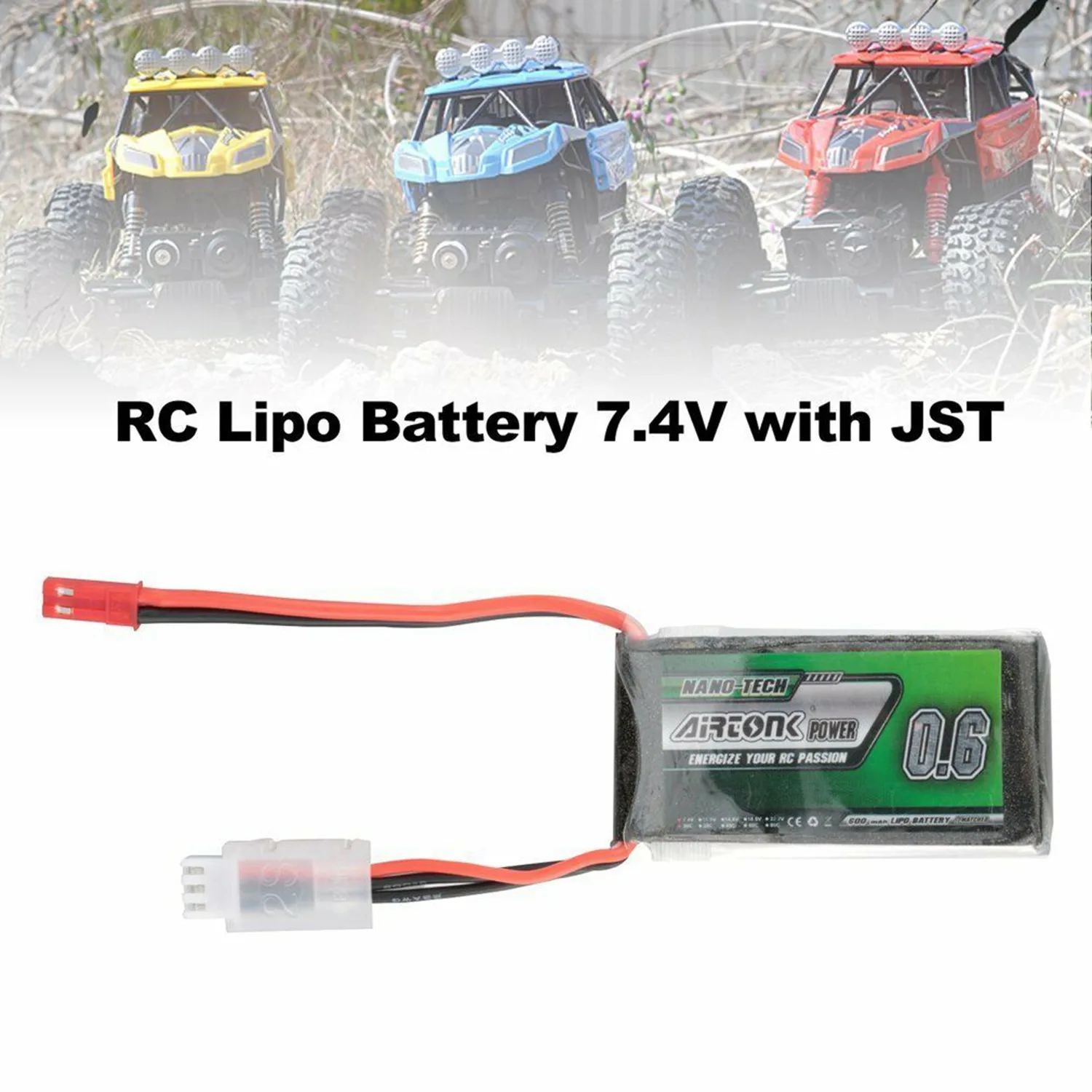 Airtonk 7,4 V 600Mah 30C 2S 1P Lipo батарея Jst разъем для радиоуправляемого дрона автомобиля