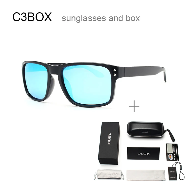 OLEY, Классические поляризованные солнцезащитные очки, мужские очки, для вождения, черная оправа, очки для рыбалки и вождения, мужские солнцезащитные очки Oculos Y8133 - Цвет линз: Y8133 C3BOX