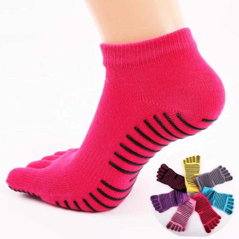 

New Women Yoga Socks Ladies Sport Pilates Socks Ballet Dance Socks Five fingers silicone dots non-slip Socks good price