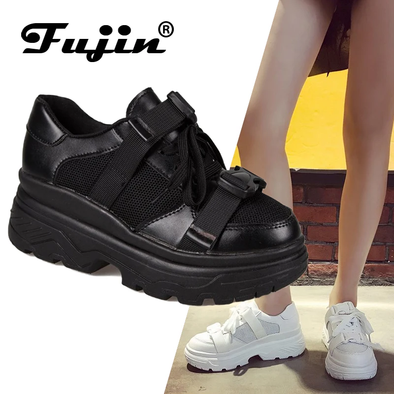 

Fujin Muffin Shoes Female Ins Tide Wild European Station 2019 Spring Models Net Red Thick Bottom New Sports Shoes Single Shoes