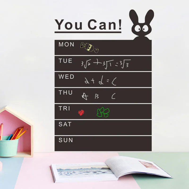 

Schedule Home Interior Wall Sticker Decorative Mural Decal Detachable Blackboard Plan Calendar Planner Fridge Stickers