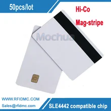 SLE4442 карты с 2750 oe mag-нашивки ISO7816 ПВХ умная ИС(интеграционная схема) Свяжитесь с Card-50pcs