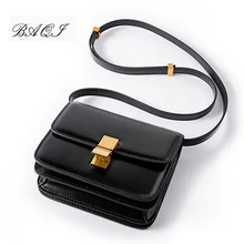 BAQI Brand Women Shoulder Bags Crossbody Messenger Bags Women Handbags Genuine Leather High Quality Fashion Lady Flap Bag Girls women s fashion leather crossbody bags handbags female panelled flap famous brand lady messenger shoulder bag drop shipping
