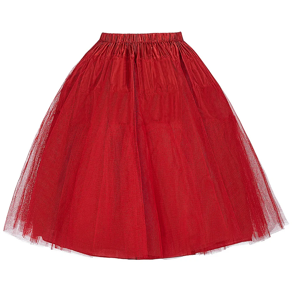 Belle Poque, цветная повседневная юбка в стиле ретро, юбка для женщин, Ретро стиль, кринолин, Femme Saias, 50 s, для вечеринки, выпускного, двухслойная Нижняя юбка