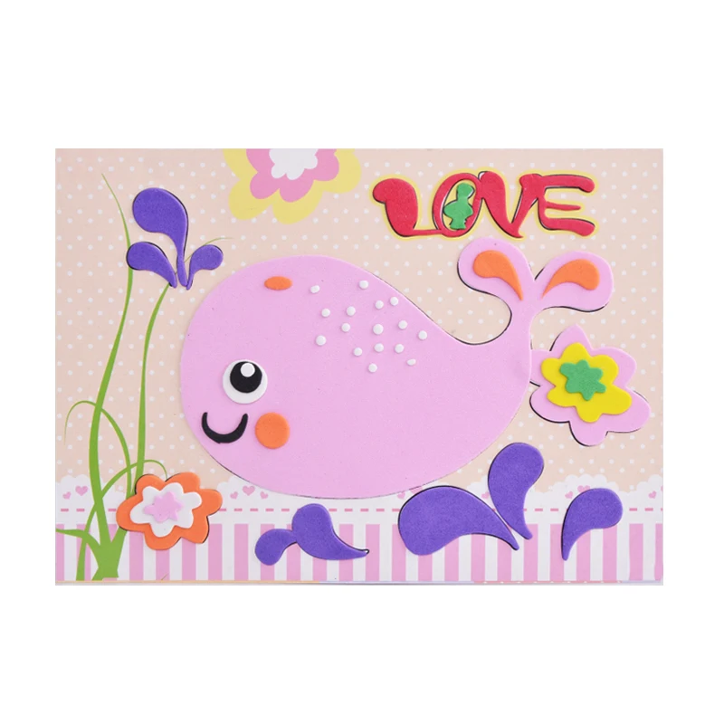 20style designs /lot DIY Cartoon Animal 3D EVA Foam Sticker Puzzle Series E Early Learning Education Toys for Children