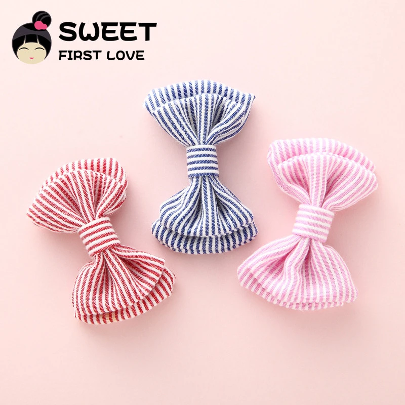 

3PCS Strip Cotton Cloth Bow Hair Clips, Mini 5cm Bows Hair Accessories With Clip, Boutique Bow Hairpin Hair Ornaments