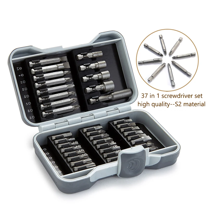 37Pcs Drill Driver Multi Electrical Screwdriver Bits Kits Set