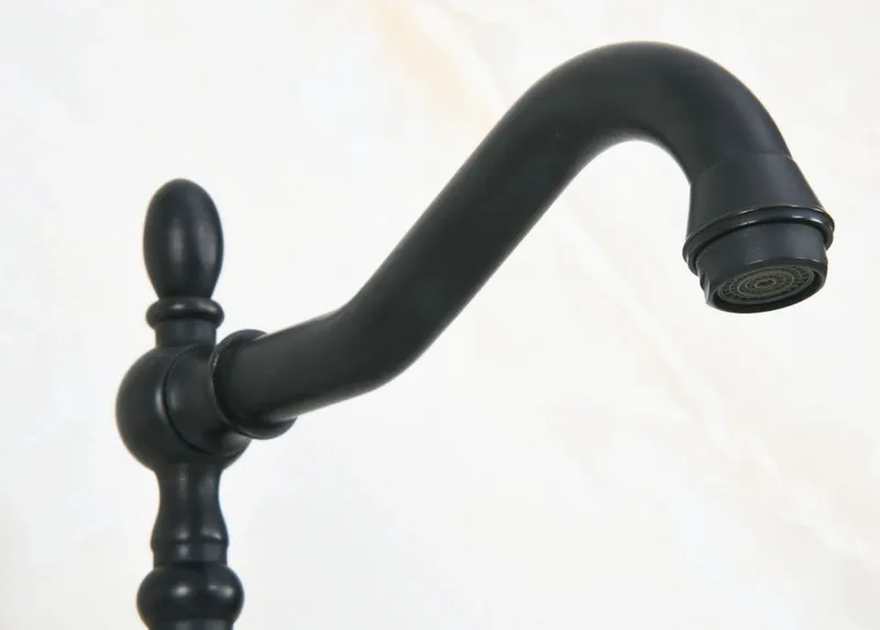 Black Oil Rubbed Bronze Ceramic Base Kitchen Wet Bar Bathroom Vessel Sink Faucet Single Hole Swivel Spout Mixer Tap anf663
