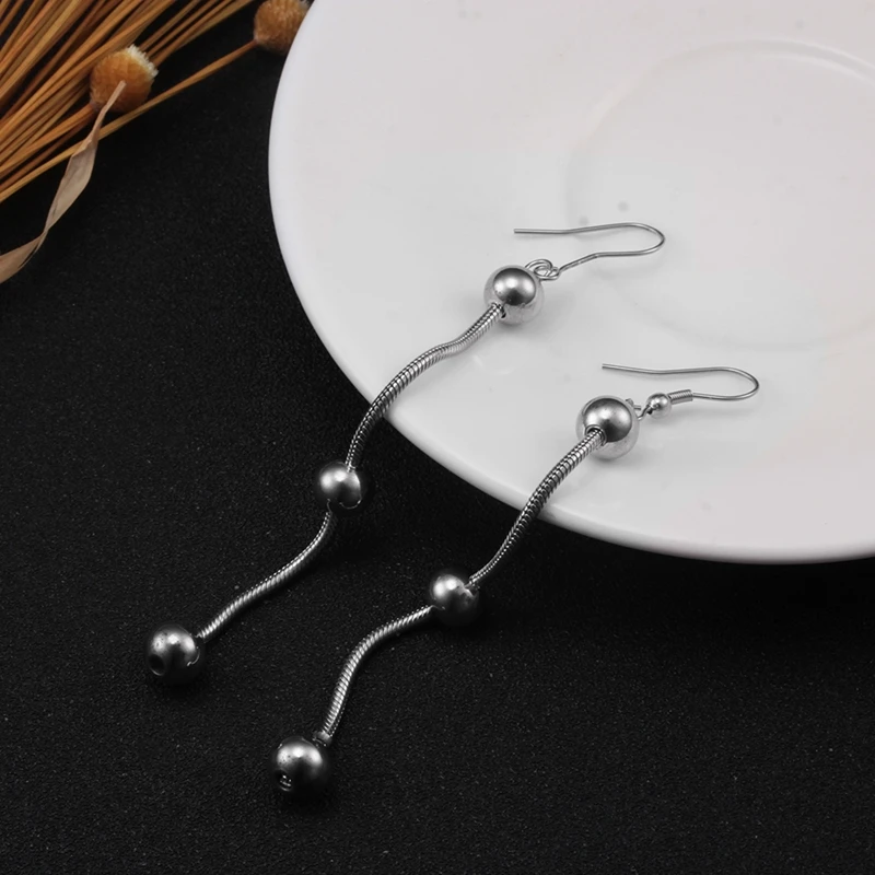 

Punk Fashion Round Small Ball Long Chain Dangle Drop Earrings for Women Statement Personalized Earring Jewelry Pendientes
