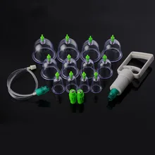 Medical Vacuum Cupping Glass Tool +12 Vacuum Cups Suction Pump Suction Therapy Device Set therapy Kit body relaxation Massage