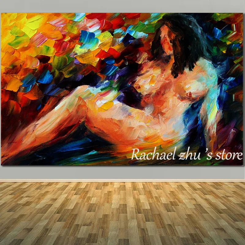 

New Hand Painted Abstract Palette Knife Oil Painting On Canvas Palette Knife Absrtact Girl Wall Pictures Living Room Home Decor